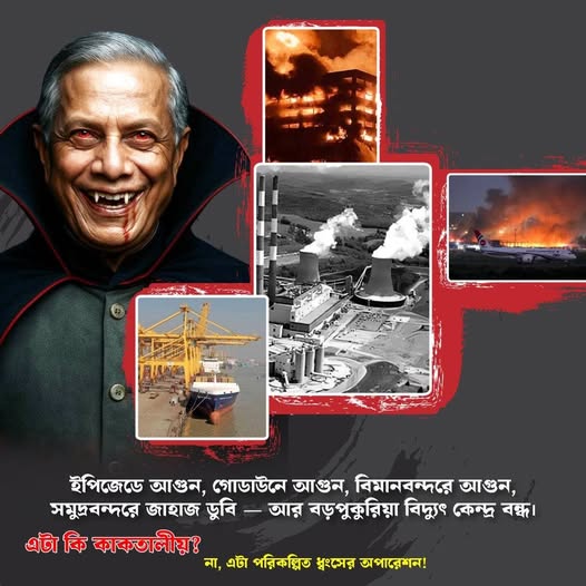 ইপিজেডে, গোডাউনে, বিমানবন্দরে আগুন, সমুদ্রবন্দরে জাহাজ ডুবি, বড়পুকুরিয়া বিদ্যুৎ কেন্দ্র বন্ধ!
