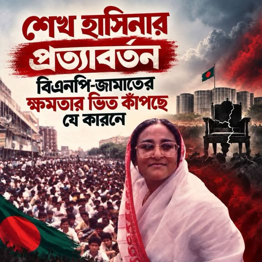 শেখ হাসিনার প্রত্যাবর্তন : বিএনপি-জামাতের ক্ষমতার ভিত কাঁপছে যে কারণে