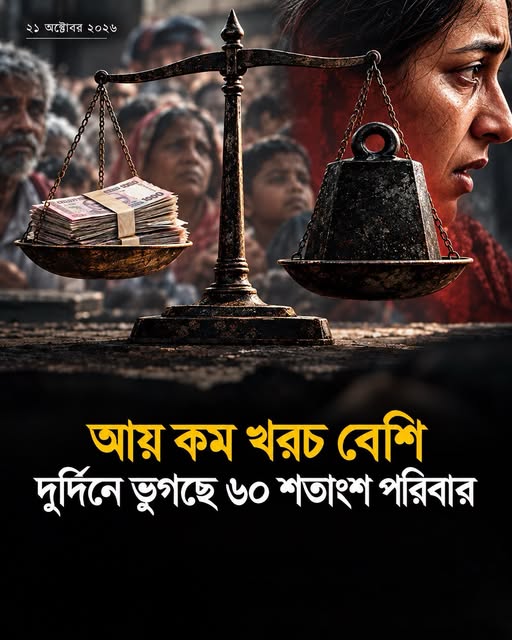 দুর্দিনে ভুগছে ৬০ শতাংশ পরিবার