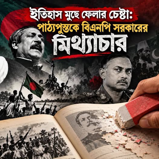ইতিহাস মুছে ফেলার চেষ্টা: পাঠ্যপুস্তকে বিএনপি সরকারের মিথ্যাচার